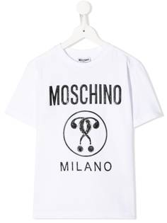 Moschino Kids футболка с фактурным логотипом