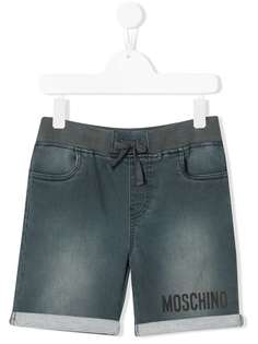 Moschino Kids джинсовые шорты с эффектом потертости