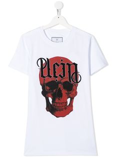 Philipp Plein Junior футболка с принтом Gothic Skull