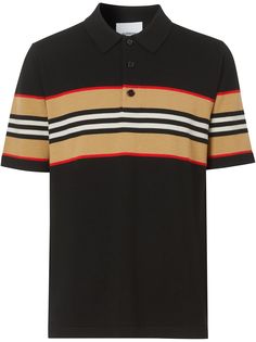 Burberry рубашка поло в полоску Icon Stripe