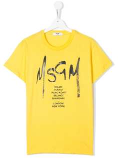 Msgm Kids футболка с круглым вырезом и логотипом