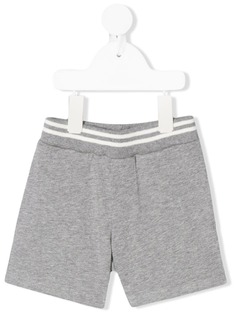 Moncler Enfant спортивные шорты с поясом в полоску и карманами