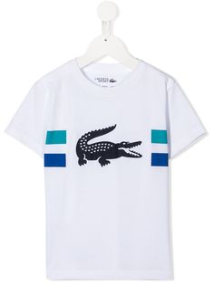 Lacoste Kids футболка с круглым вырезом и принтом