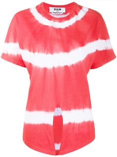 MSGM топ с принтом тай-дай и завязками