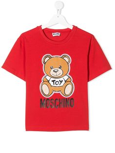 Moschino Kids рубашка поло Teddy Bear с круглым вырезом