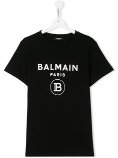 Balmain Kids футболка с круглым вырезом и логотипом