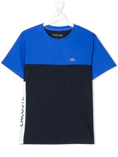 Lacoste Kids футболка в стиле колор-блок с вышитым логотипом