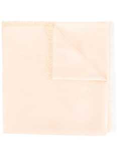 Emporio Armani шарф с вышитым логотипом и бахромой