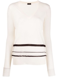 Joseph топ с V-образным вырезом и подолом в полоску