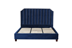 Кровать двуспальная велюровая синяя (garda decor) синий 180x145x200 см.