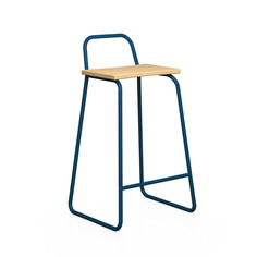 Барный стул bauhaus (woodi) синий 40x90x45 см.