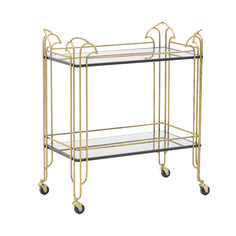 Стол сервировочный на колесиках tuamo (to4rooms) золотой 72x85x40 см.