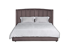 Кровать odry с подъемным механизмом и бельевым ящиком лилово-серая (garda decor) коричневый 186x120x220 см.