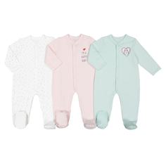 3 пижамы 100% хлопок, 0 мес. - 2 года La Redoute Collections