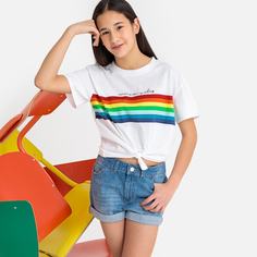 Шорты с завышенной талией из денима 10-18 лет La Redoute Collections