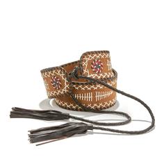 Ремень широкий кожаный с завязками и вышивкой La Redoute Collections