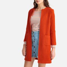 Пальто длинное на молнии, демисезонная модель La Redoute Collections