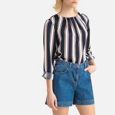Блузка в полоску с круглым вырезом и длинными рукавами La Redoute Collections