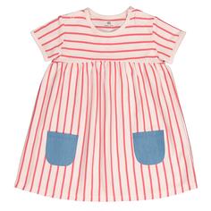 Платье в полоску с карманами из денима 1 мес-3 лет La Redoute Collections
