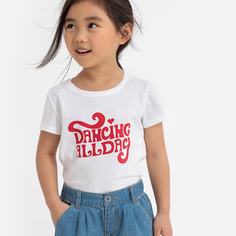 Футболка с надписью и принтом на груди 3-12 лет La Redoute Collections