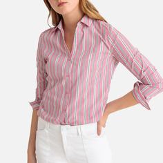 Блузка в полоску с глубоким V-образным вырезом La Redoute Collections