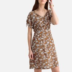 Платье прямое с цветочным принтом до колен La Redoute Collections