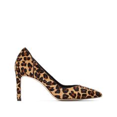 Туфли кожаные с V-образным вырезом и леопардовым принтом Premium La Redoute Collections