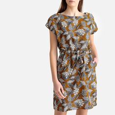 Платье-миди прямое с цветочным рисунком La Redoute Collections