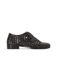 Ботинки-дерби кожаные плетеные ажурные La Redoute Collections