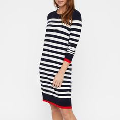 Платье прямое в полоску с длинными рукавами Vero Moda
