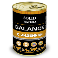 Влажный корм Solid Natura Balance для взрослых собак, индейка, 340 г