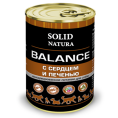 Влажный корм Solid Natura Balance, сердце и печень, 340 г