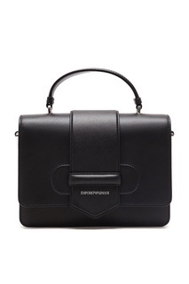 Черная кожаная сумка-портфель Emporio Armani