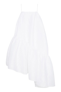 Белый сарафан с асимметричным подолом Ella Cecilie Bahnsen