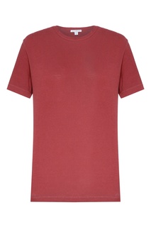 Малиновая футболка с круглым вырезом James Perse