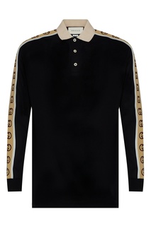 Джемпер-поло с жаккардовой логотипной лентой Gucci