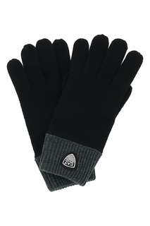 Черные перчатки с серыми манжетами EA7