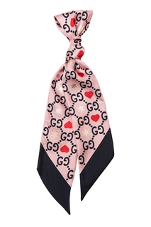 Розовый узкий платок Gucci