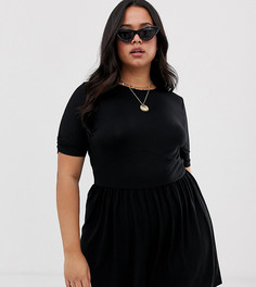 Трикотажный чайный ромпер ASOS DESIGN Curve-Черный