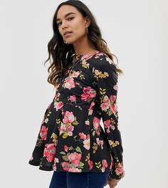 Свободный топ для кормления с длинными рукавами и цветочным принтом ASOS DESIGN Maternity nursing-Мульти