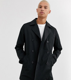 Двубортный тренч ASOS DESIGN Tall-Черный