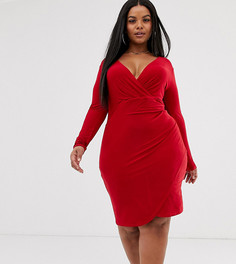 Красное асимметричное платье-футляр Koco & K Plus-Красный