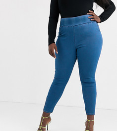 Джеггинсы с завышенной талией ASOS DESIGN Curve Rivington-Синий