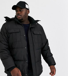 Черная дутая куртка с капюшоном Jack & Jones - Core-Черный