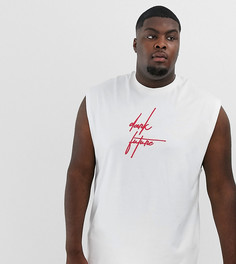 Oversized-футболка без рукавов с логотипом "dark future" ASOS DESIGN Plus-Белый