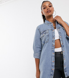 Джинсовая рубашка River Island Plus-Синий