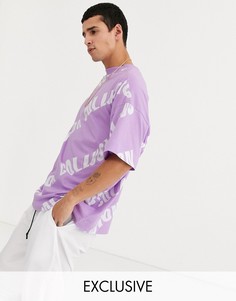 Сиреневая oversize-футболка с принтом COLLUSION-Фиолетовый