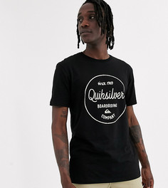 Черная футболка с принтом Quiksilver-Черный