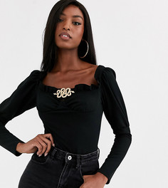 Черное боди с пряжкой в виде змей Missguided Tall-Черный