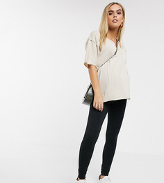 Очень мягкие хлопковые джоггеры с посадкой над животом ASOS DESIGN Maternity Tall-Черный